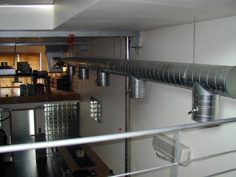 chauffage grande surface industriel air chaud dans un loft